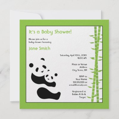 Modern Baby Shower Theme on Modern Panda Square Baby Shower Invitation By Hapagirldesigns