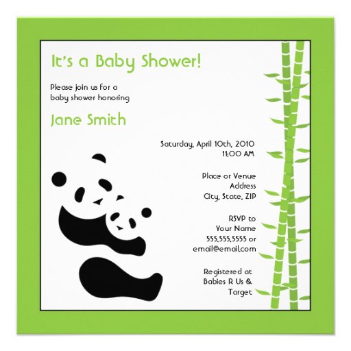 Modern Panda Square Baby Shower Invitation