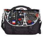 Modern Paris French black collage Commuter Bags