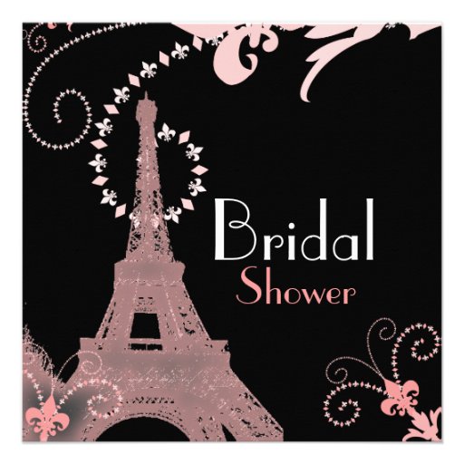 Modern Paris Vintage Bridal Shower Invitation