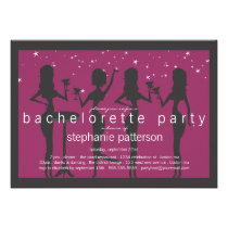 Modern Party Girls Cocktail Bachelorette Party invitations