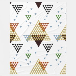 Modern Pastel Geometric Triangles Fleece Blanket