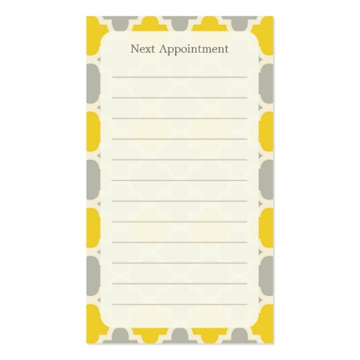 Modern Pattern Appointment Business Card (back side)