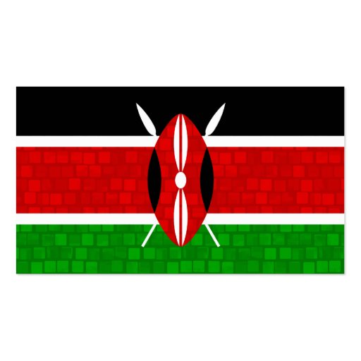 Modern Pattern Kenyan Flag Business Card Templates (back side)