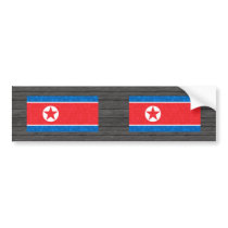 Modern Pattern North Korean Flag Bumper Stickers