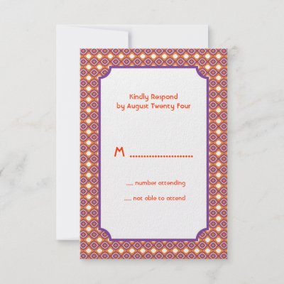 Modern Pattern Wedding RSVP Card Invites by marlenedesigner