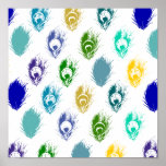Modern Peacock feathers print art