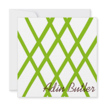 Modern Personalized Lattice in Lime Green Invites