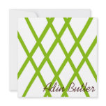 Modern Personalized Lattice in Lime Green Invites