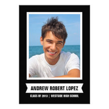 MODERN PHOTO GRADUATION INVITATION | BLACK & WHITE