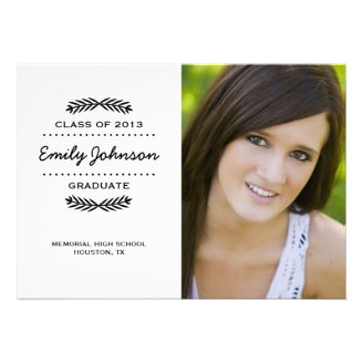MODERN PHOTO GRADUATION INVITATION | BLACK & WHITE