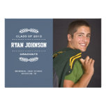 MODERN PHOTO GRADUATION INVITATION | BLUE & GRAY