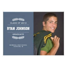 MODERN PHOTO GRADUATION INVITATION | BLUE & GRAY