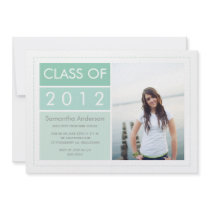 Modern Photo Graduation Invitation - Mint