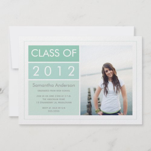 Modern Photo Graduation Invitation - Mint