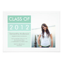 Modern Photo Graduation Invitation - Mint