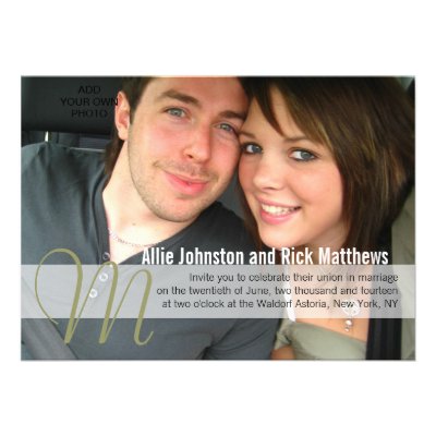 Modern Photo Monogram Wedding Invitations