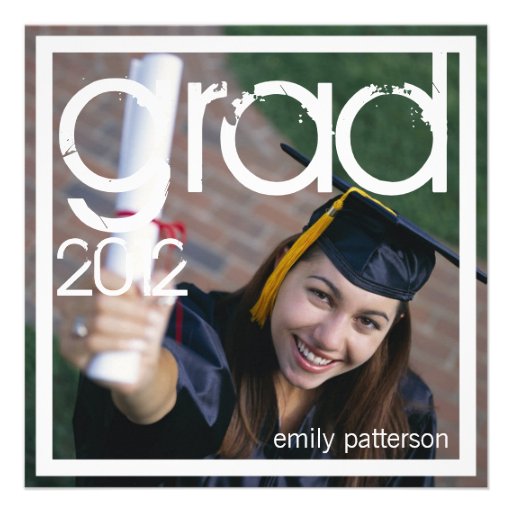 Modern Photo Square Grad Graduation Party Invites