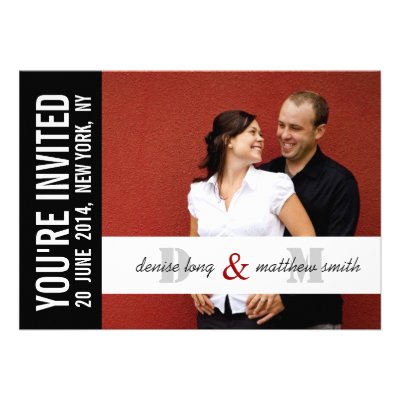 Modern Photo Wedding Invitation Card | Monograms