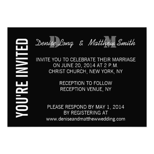 Modern Photo Wedding Invitation Card | Monograms