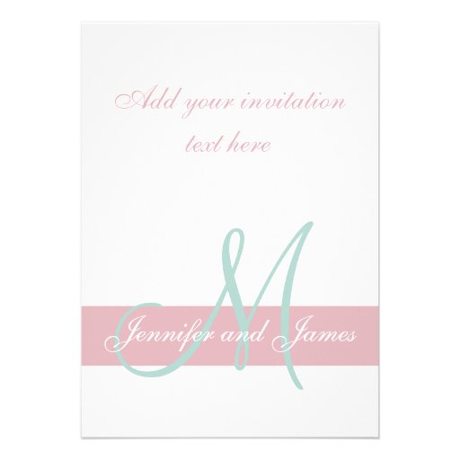 Modern Photo Wedding Invitation | Pink Mint Green