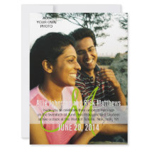 Modern Photo Wedding Invitations Monogram