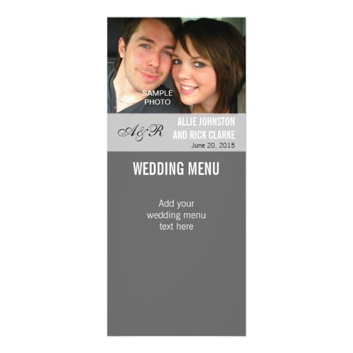 Modern Photo Wedding Menu Cards Personalized Announcements