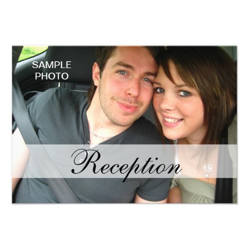 Modern Photo Wedding Reception Cards Personalized Invitations (front side)