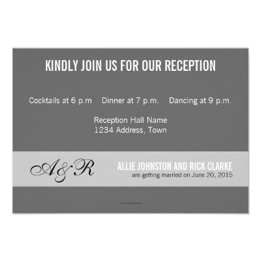Modern Photo Wedding Reception Cards Personalized Invitations