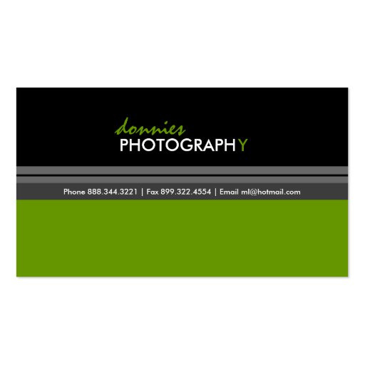 Modern Photographer Business Card (front side)