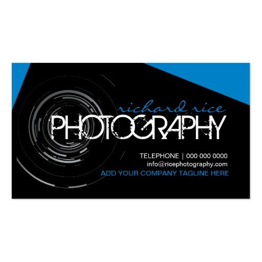 Modern Photographer Business Cards (front side)