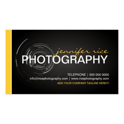 Modern Photographer Business Cards (front side)