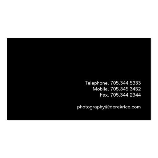 Modern Photographer Business Cards (back side)
