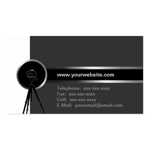 Modern Photography Gray Business Card (back side)