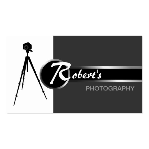 Modern Photography Gray Business Card (front side)