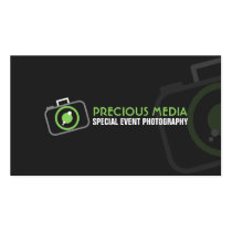 Modern Photography Green White Gray business cards
