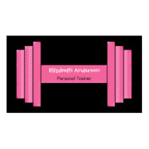 Modern Pink And Black Personal Trainer business cards