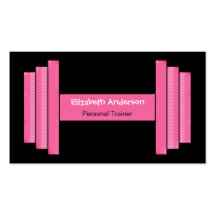 Modern Pink And Black Personal Trainer Business Card Template