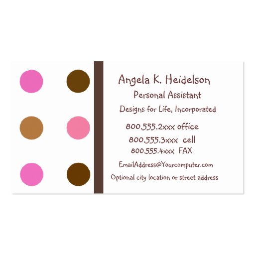 Modern Pink and Brown Business Card Templates (front side)