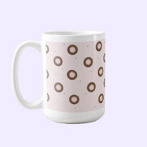 Modern Pink and Brown Circles mugs