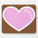 Modern Pink And Chocolate Heart mousepads by mariannegilliand Modern Pink And Chocolate Heart mousepads