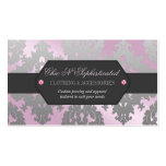 Modern Pink and Silver Damask Business Card