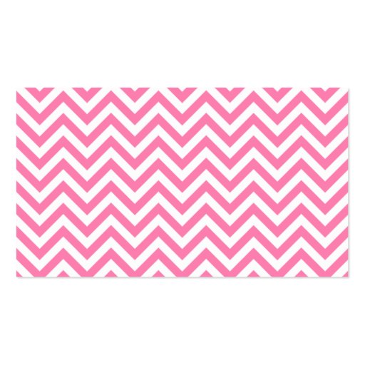 Modern Pink and White Chevron Pattern Business Card Template (back side)