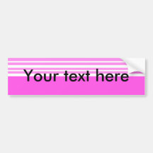 Modern pink and white stripes bumper sticker