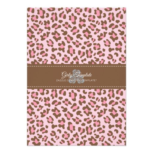 Modern Pink Animal Print Girly Birthday Party Announcements