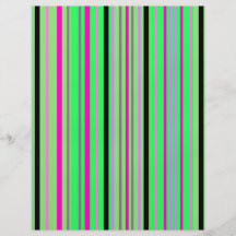Modern pink black and bright green stripes flyers