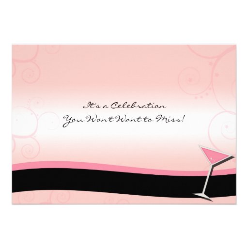 Modern Pink & Black Bachelorette Party Invitation