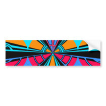 Modern pink blue semi-circle design bumper stickers