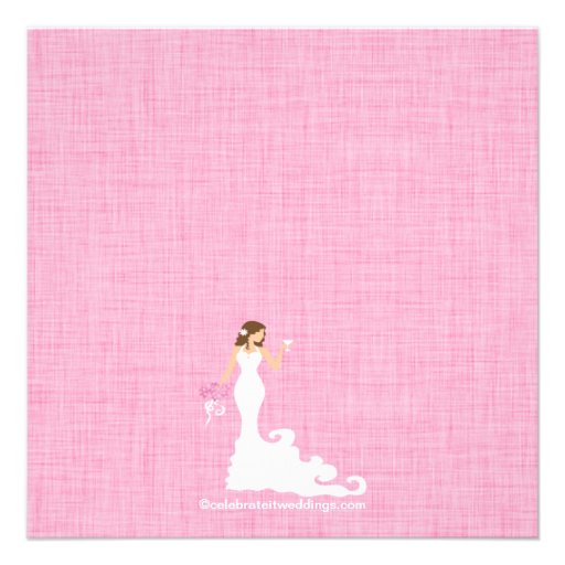 Modern Pink Bride Wine Bridal Shower Personalized Invitation