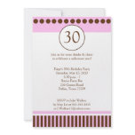 Modern Pink &amp; Brown 5x7 Birthday Invitation